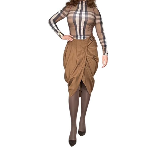 Full Circle Asymmetrical Camel Skirt Small - Picture 4 of 12